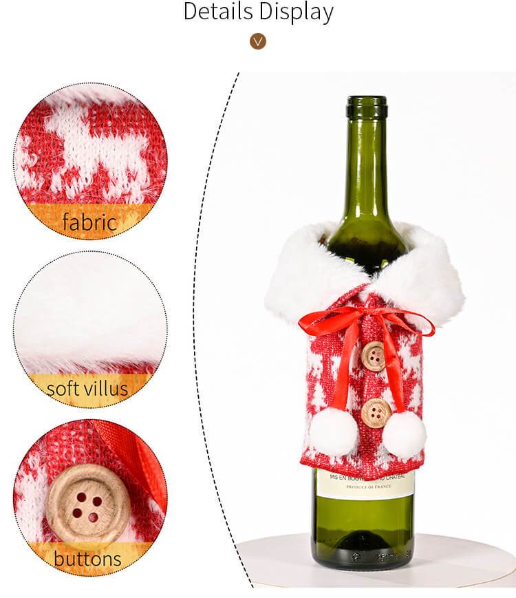 Christmas Wine Bottle Cover Bags For Christmas Party Table Decorations