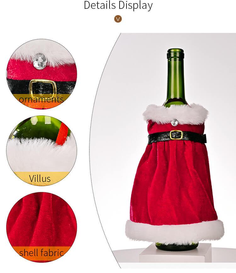 Red Robe Dress Christmas Wine Bottle Cover Novelty Decoration for Wine Champagne Wedding Christmas Party