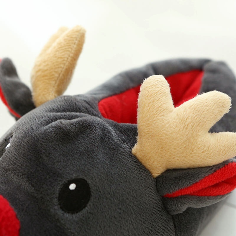 Winter Warm Slippers Christmas Reindeer Slippers for Indoor Bedroom