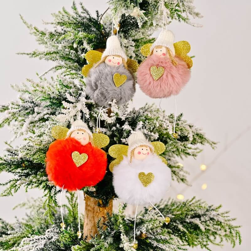 Christmas Decoration Christmas Golden Wings Small Bells Angel Girl Christmas Tree Hanging