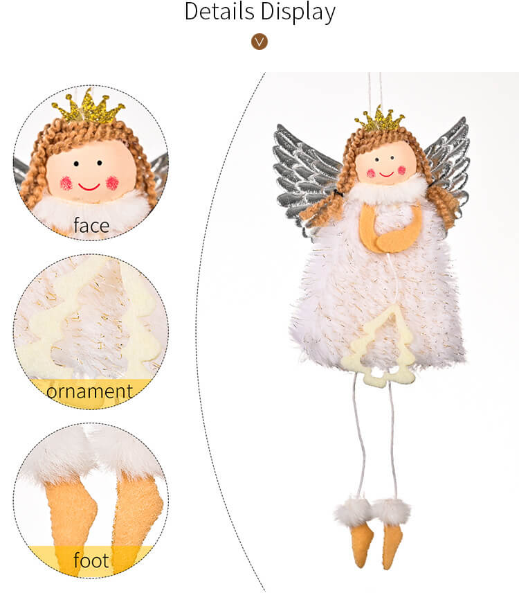 Christmas Decoration Christmas Silver Wings Angel Girl Christmas Tree Decoration