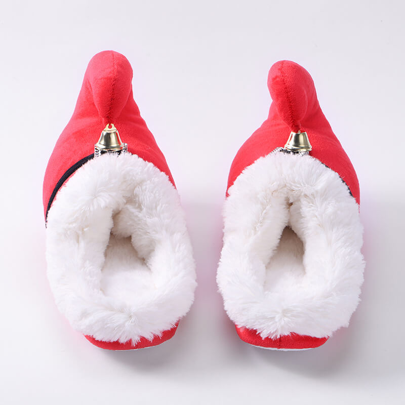 Winter Warm Slippers - Cartoon Christmas Plush Slides Unisex Non-slip Warm Slippers Women Men Flat Warm Home Slipper