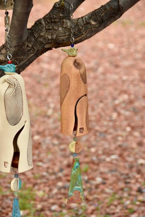 Beautiful Rustic Dragonfly Wind Chimes, Boho Handmade Garden Decor Gift