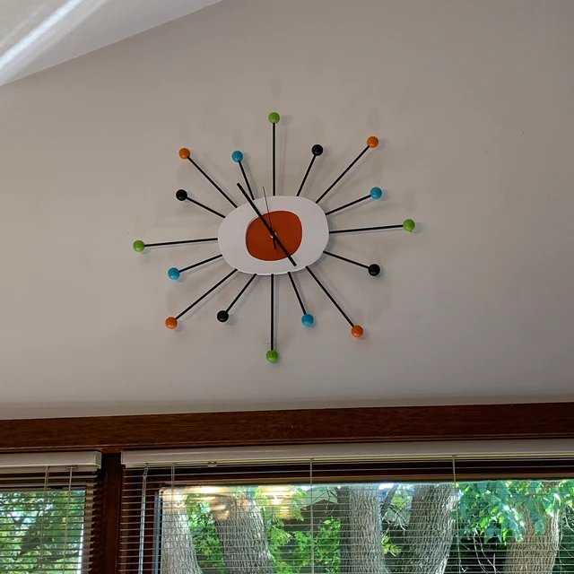 Century Modern Atomic Style Wall Art Clock