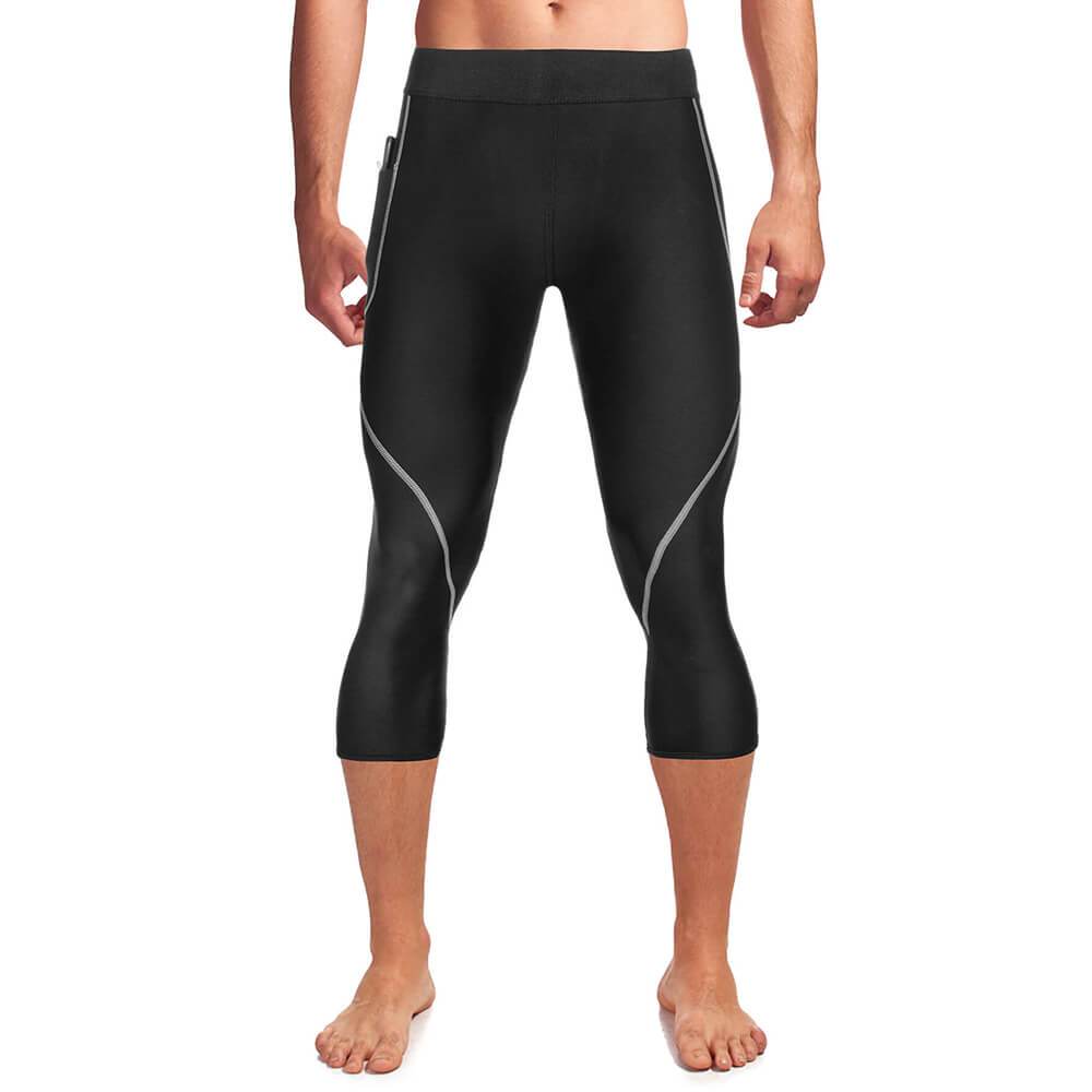 Men Neoprene Sauna Sweat Fitness Workout Pant With Side Pockets - Nebility