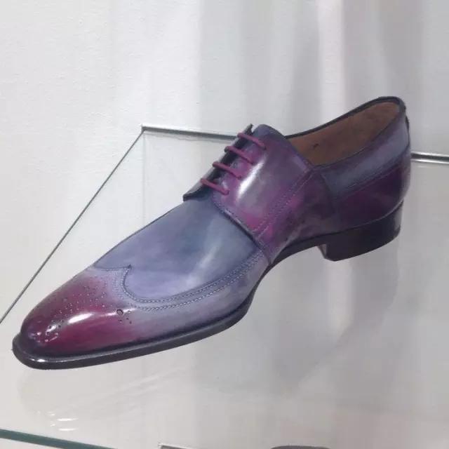 Handmade Leather Two Tone patina purple Oxfords for Men, Custom shoes for me