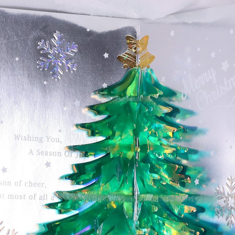 Sparkling 3d Eco-Friendly Christmas Tree Greeting Card 