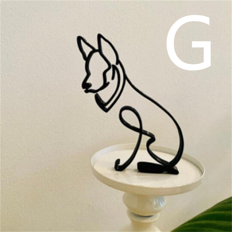 Dog Abstract Metal Art Sculpture Handmade Decoration