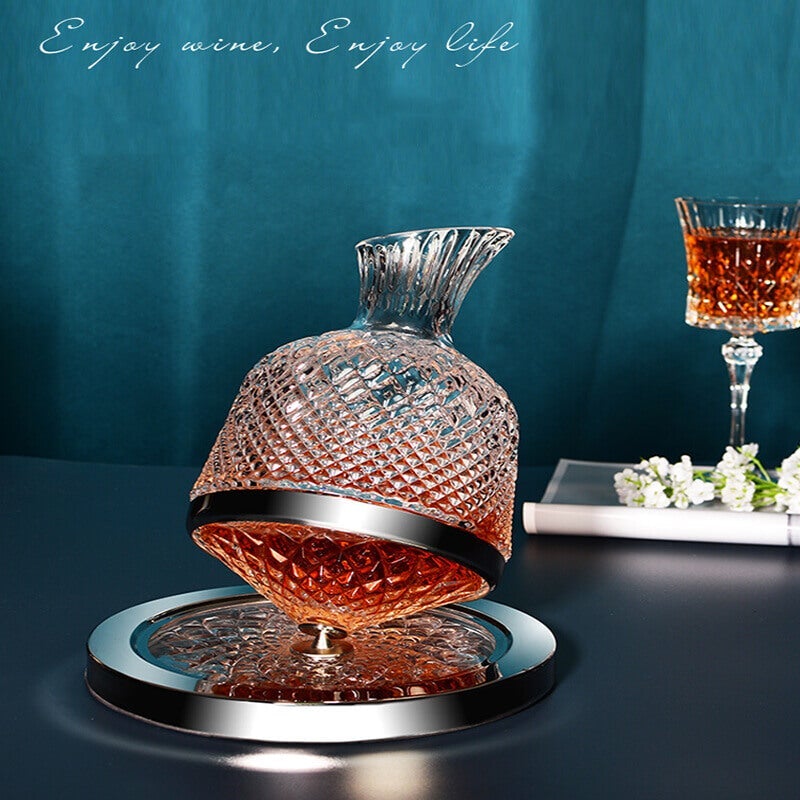 360° Rotatable Luxury Decanter Spinning Wine Carafes