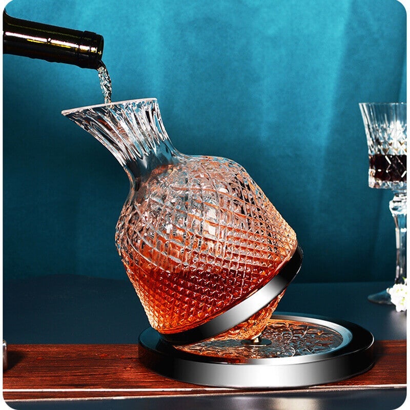 360° Rotatable Luxury Decanter Spinning Wine Carafes