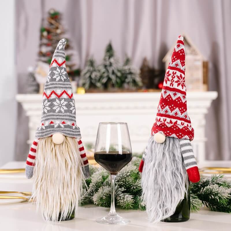 Cute Christmas Faceless Doll Wine Bottle Covers Christmas Party Decorations