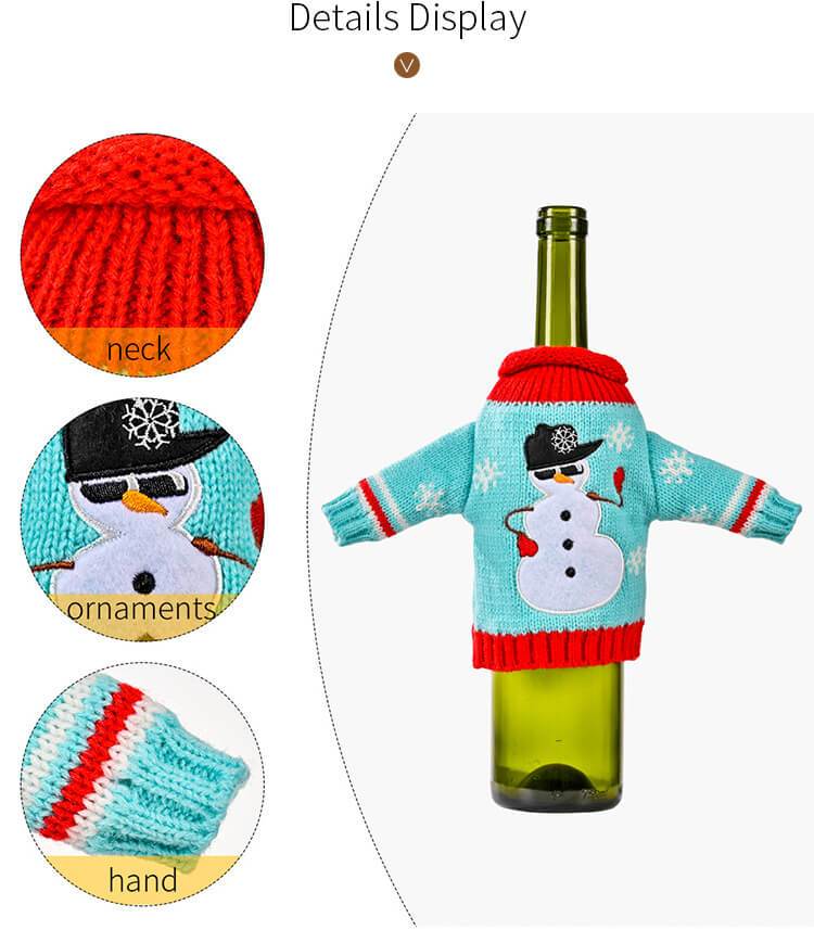 Christmas Knitted Sweater Wine Bottle Cover Bag Christmas Table Decorations