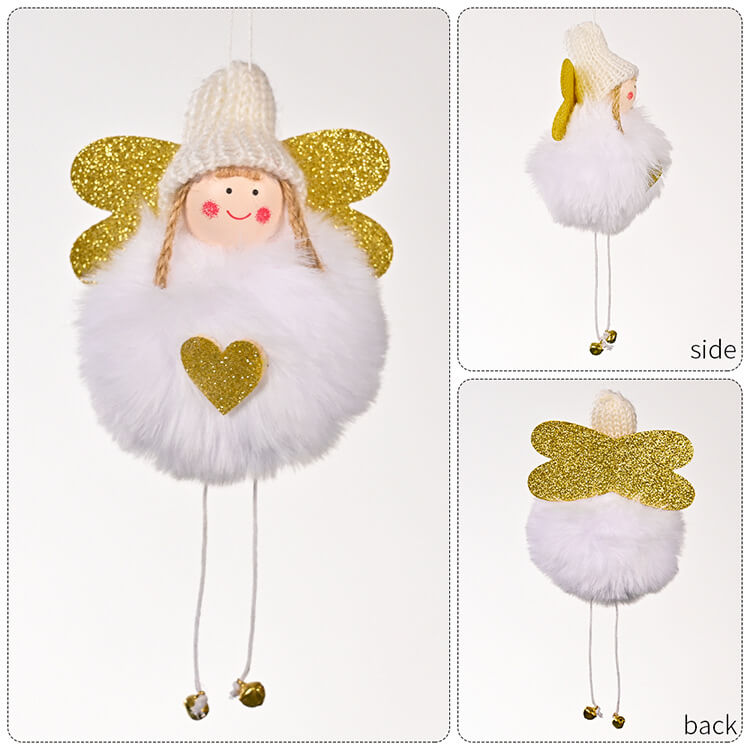 Christmas Decoration Christmas Golden Wings Small Bells Angel Girl Christmas Tree Hanging