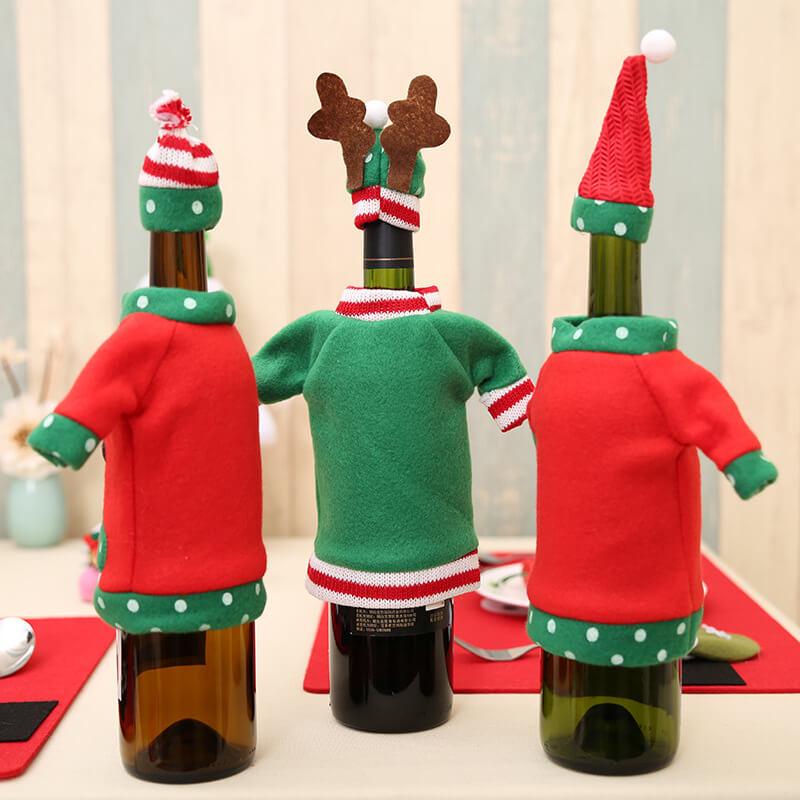 Sweater Christmas Wine Bottle Cover, Handmade Sweater Wine Bottle Bags for Christmas Decorations