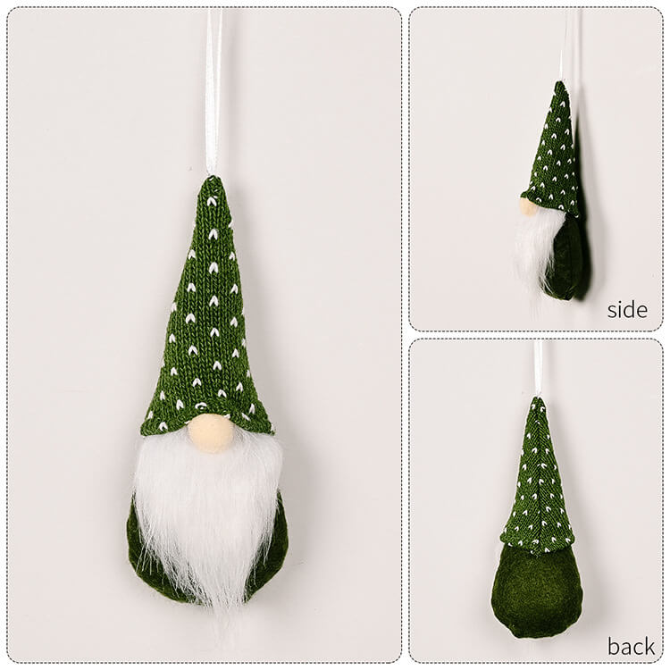 3 Pieces Grey Christmas Gnomes Ornaments Christmas Hanging Gnomes Handmade Plush for Holiday Decor