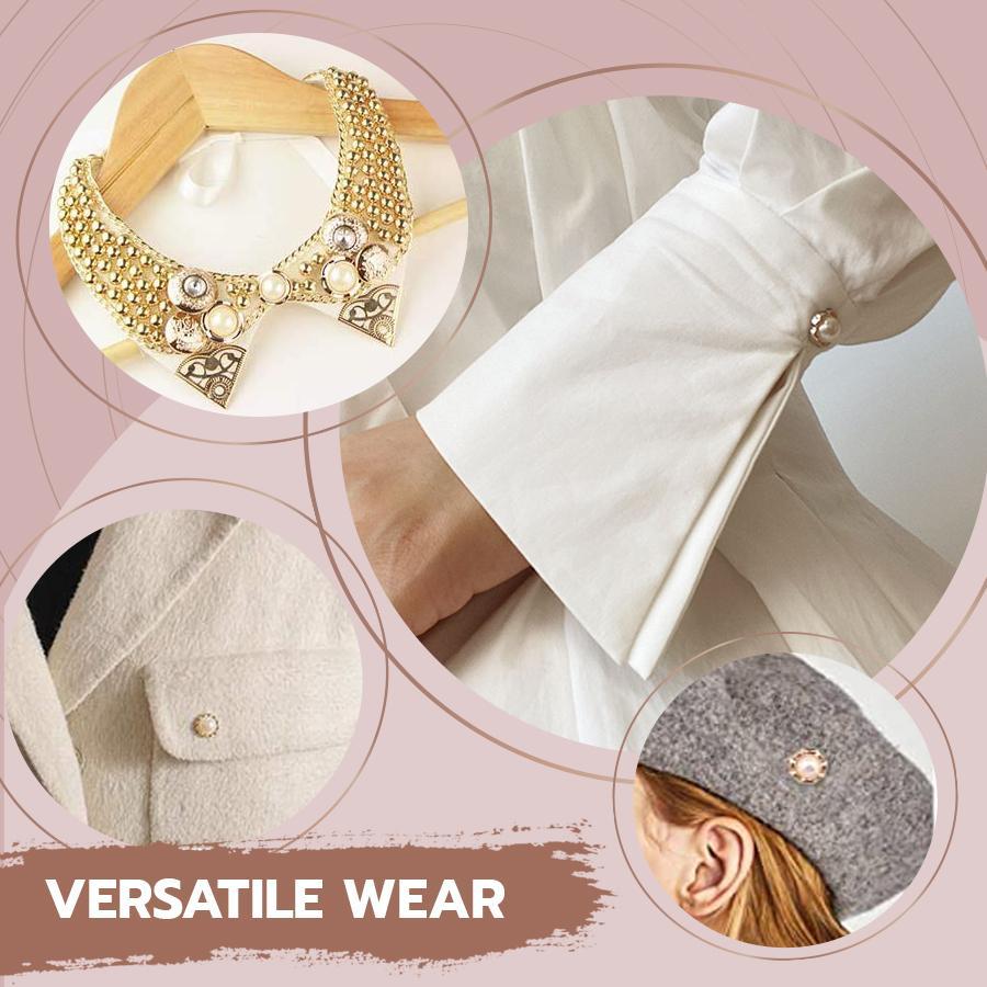 Pearl Cover Up Brooch Buttons Set Women starryhome 