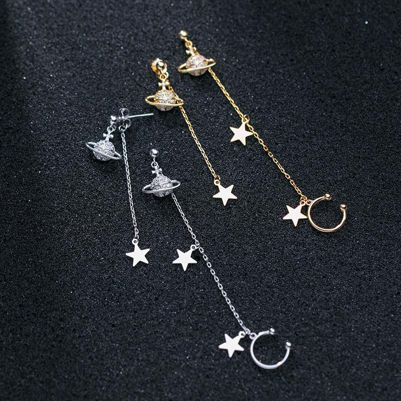 925 Sterling Silver Stars Revolve Around Planets Earrings