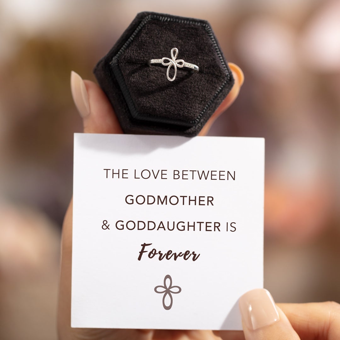 Godmother & Goddaughter Infinity Cross Ring