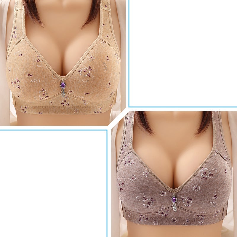 Thin section without rims Big Breast Small Vest Soft and Comfortable Push Up Bra