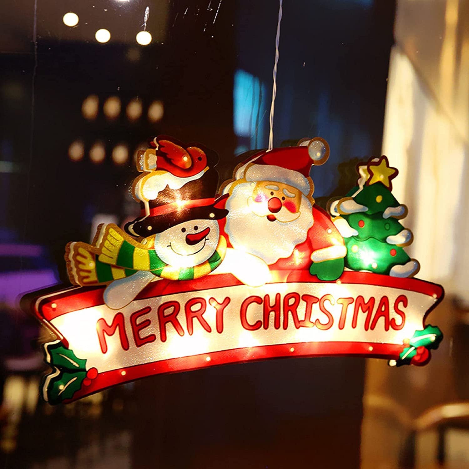 Christmas Window Decoration Hanging Lights