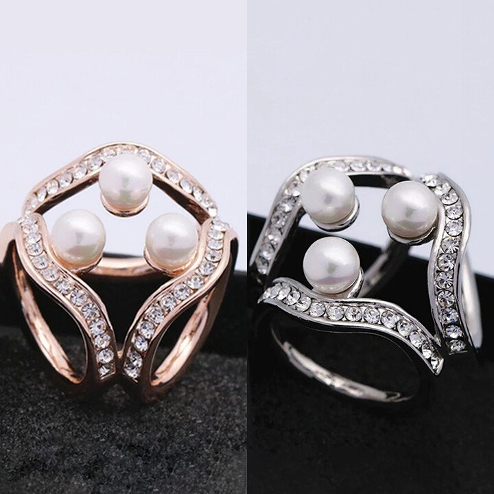 Rhinestone Scarf Ring Buckle Clip