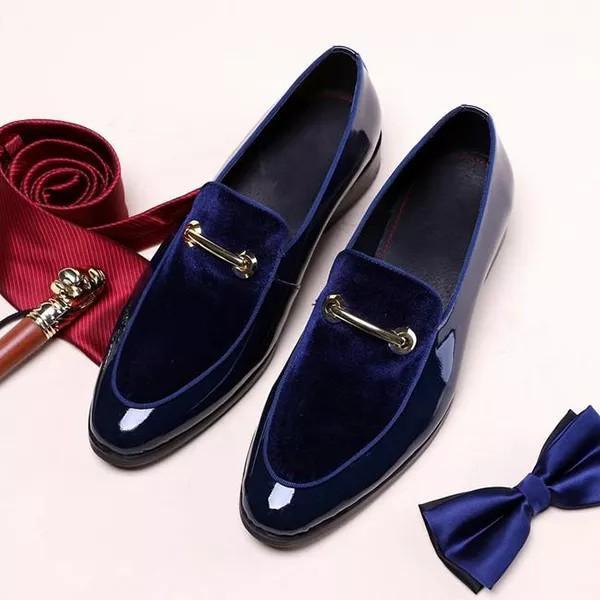 PLUS SIZE MEN WEDDING BLUE DRESS SHOES