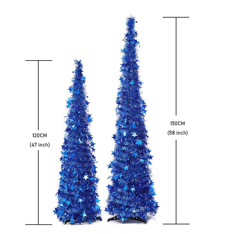 Collapsible Christmas Tree Pop-Up Tinsel Xmas Tree Artificial Christmas Trees for Holiday Xmas Decorations Home Display Office Indoor Decor