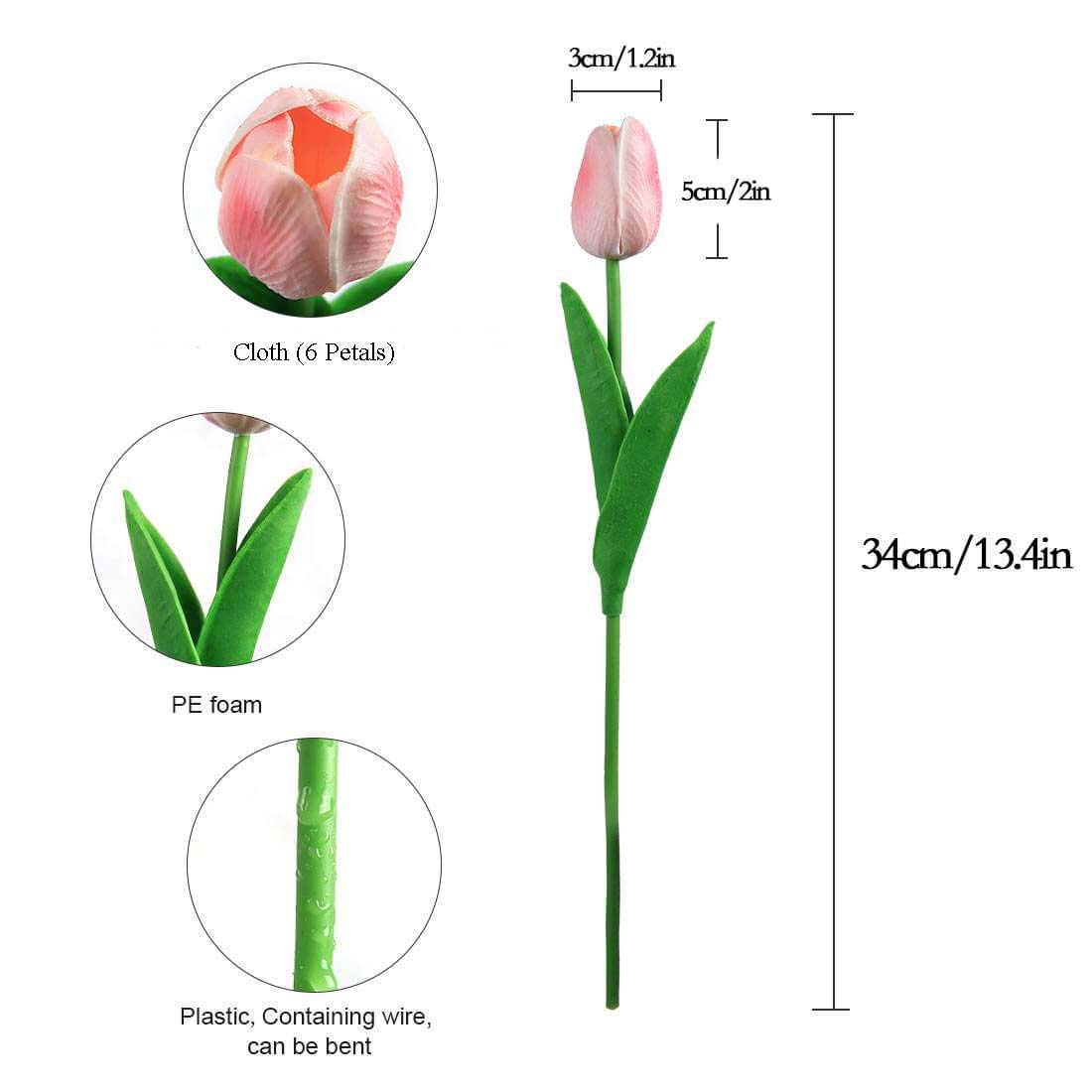 10PCS Artificial Flowers Fake Flower Tulips Real Touch for Wedding Room Home Hotel Party Garden Decoration