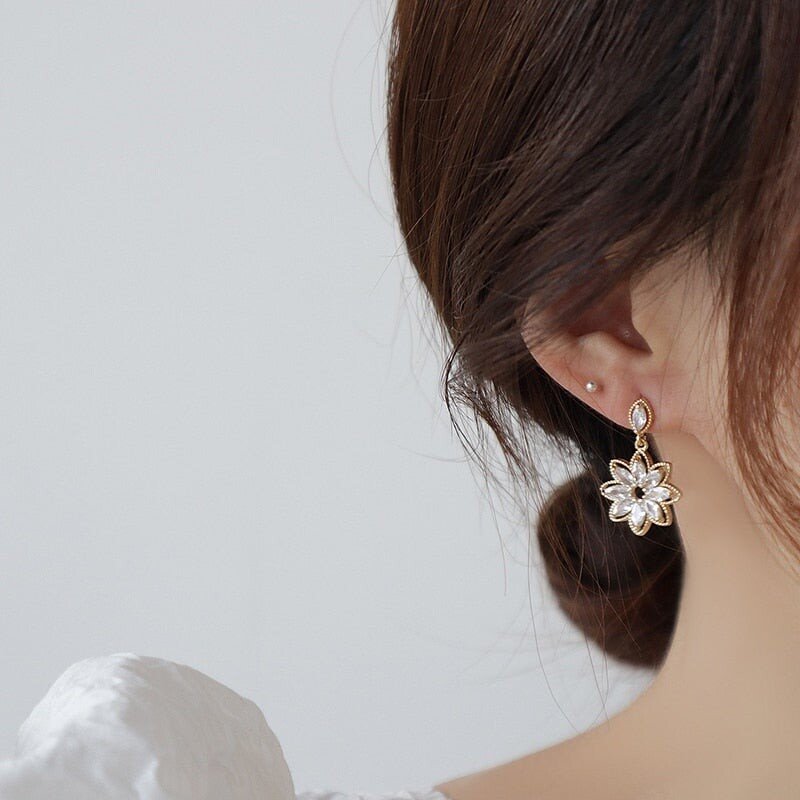 Crystal Sunflower Earrings