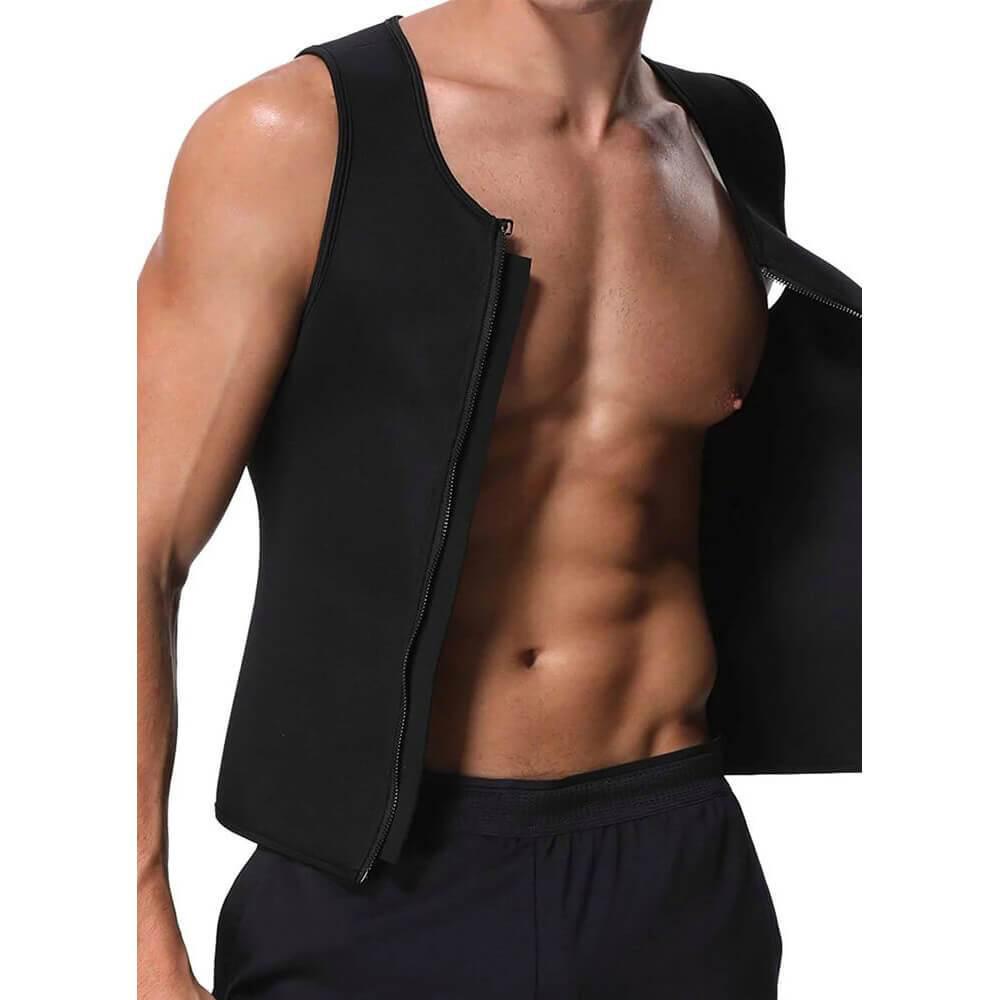 Mens Neoprene Hot Sauna Vest Slimming Tank Top Shaper Shirt - Nebility