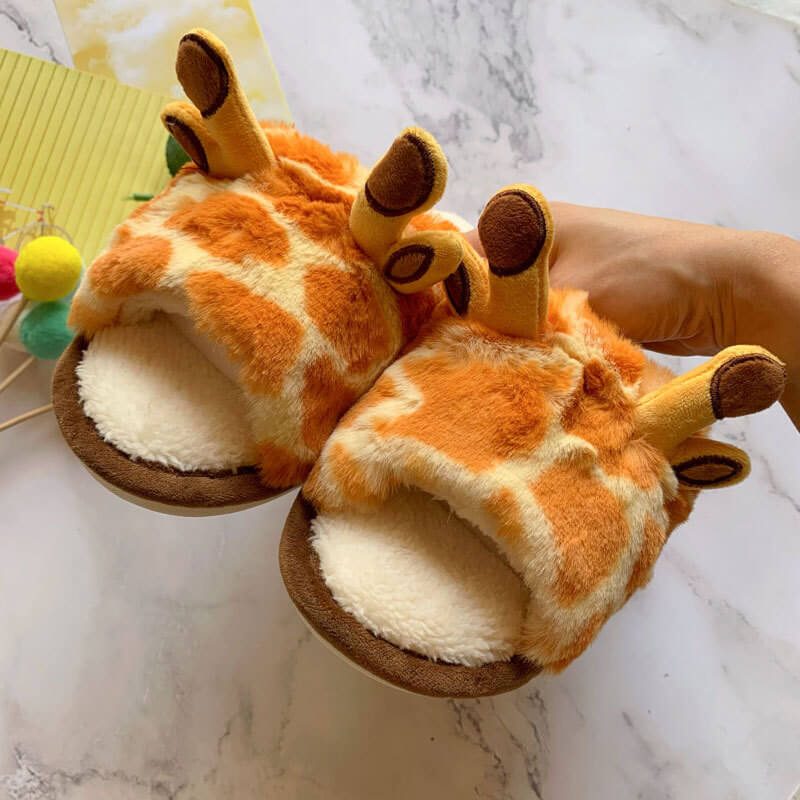 Christmas Cute Elk Slippers Winter Warm Slippers