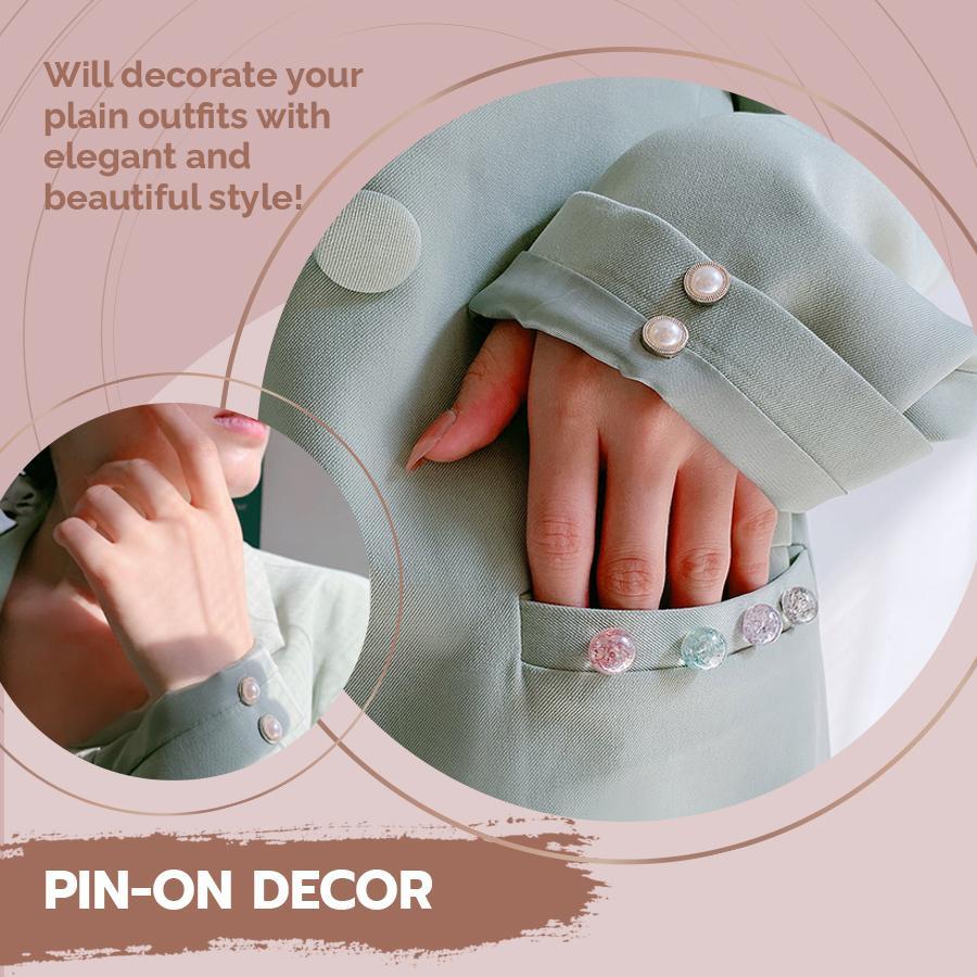 Pearl Cover Up Brooch Buttons Set Women starryhome 