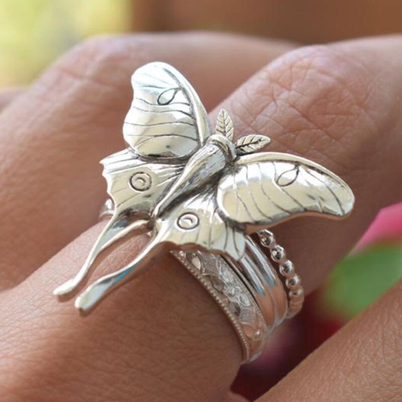 Vintage Silver Butterfly Ring