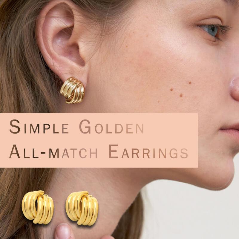 Simple Golden All-match Earrings