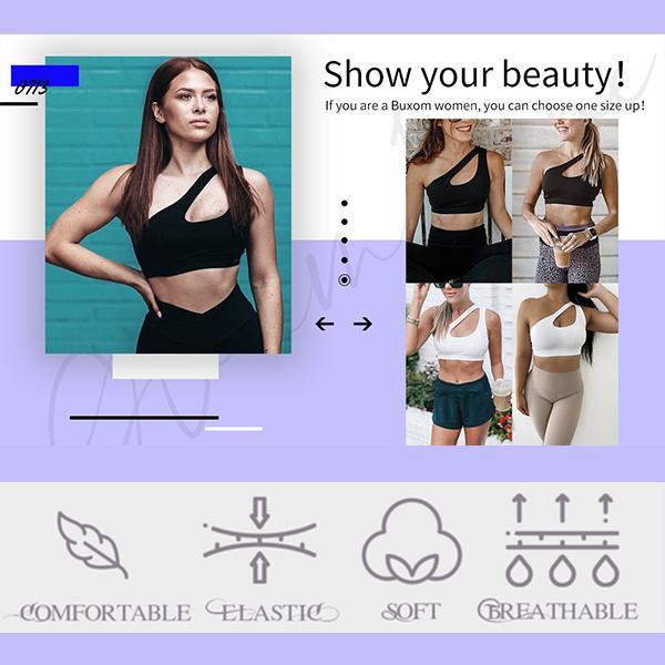 One Shoulder Wireless Sports Bra