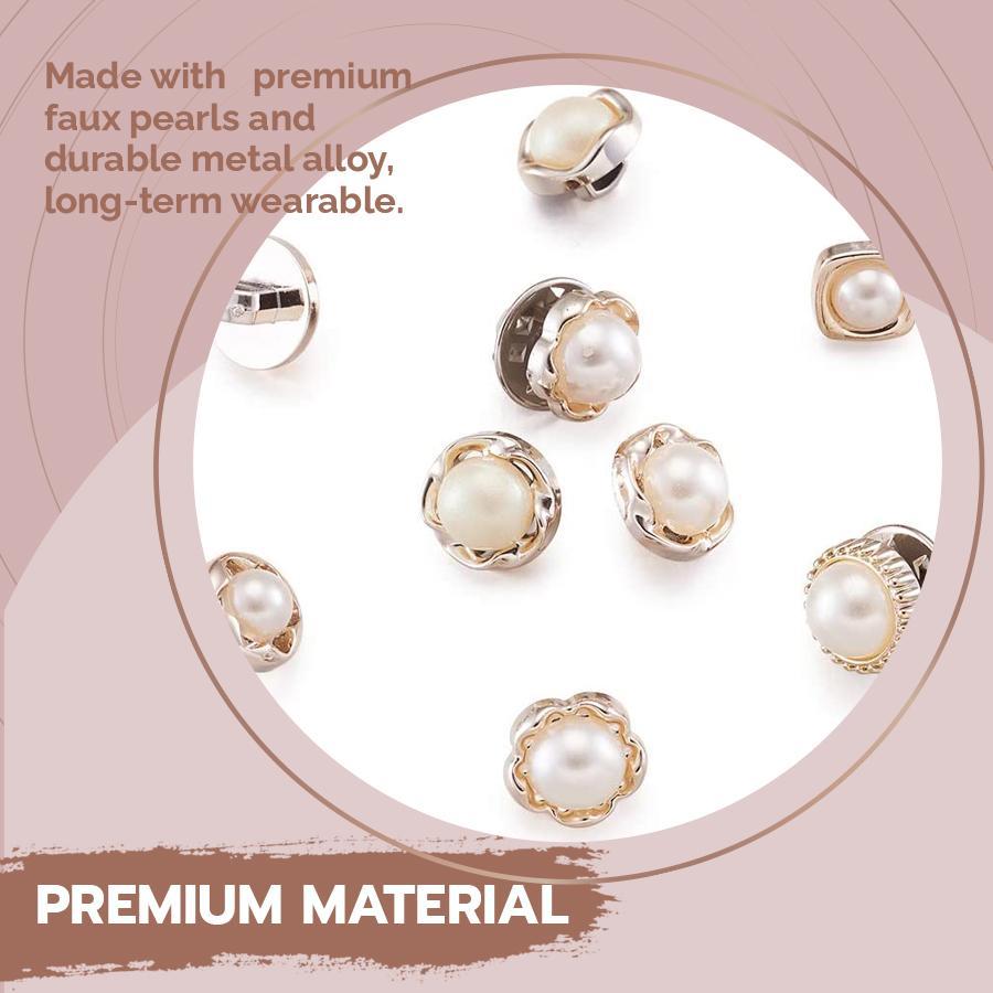 Pearl Cover Up Brooch Buttons Set Women starryhome 