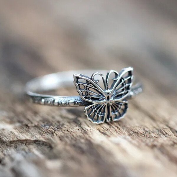 Sterling Silver Butterfly Stacking Rings