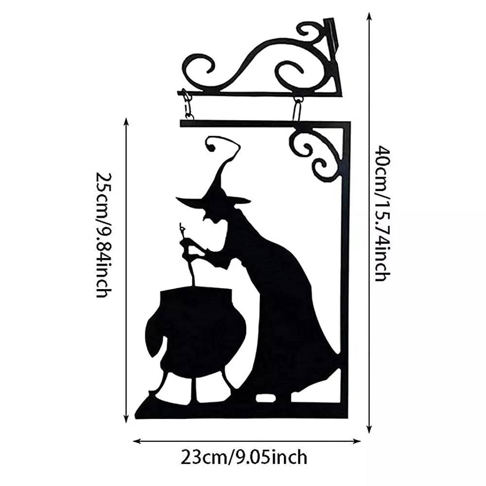 Halloween Witch Cauldron Silhouette Wall Decor