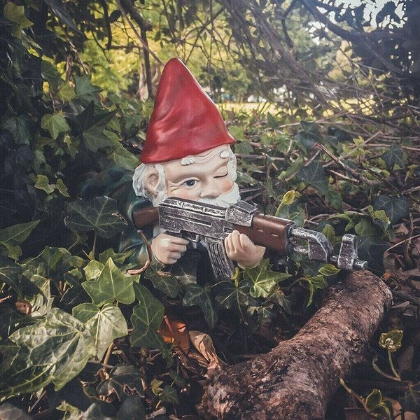 Funny Army Garden Gnome Statue