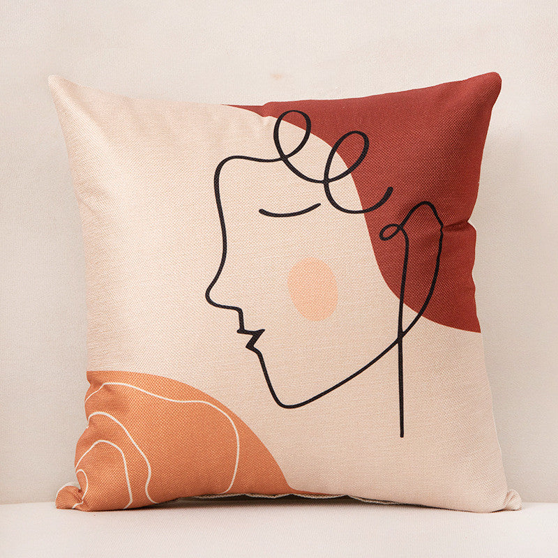 Abstract Face Pattern Cushion Covers