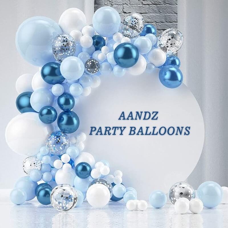 107 Pcs Blue Balloon Arch Garland Set for Birthday Wedding Baby Party Decoration Balloons