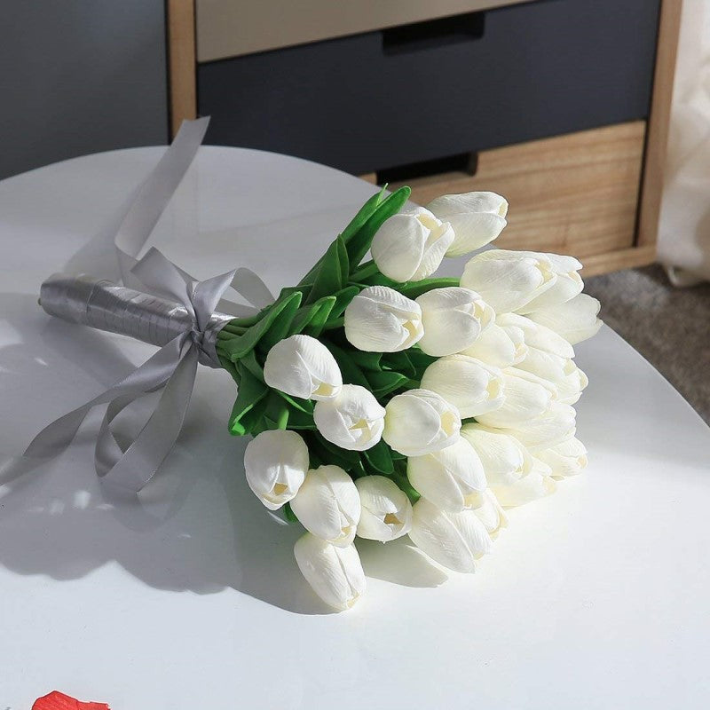 10PCS Artificial Flowers Fake Flower Tulips Real Touch for Wedding Room Home Hotel Party Garden Decoration