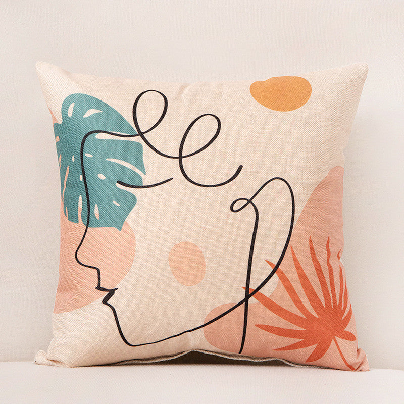 Abstract Face Pattern Cushion Covers