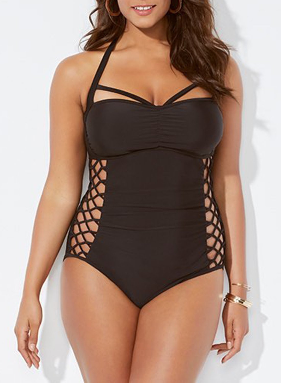 Boss Cut Out Underwire Party One Piece Swimsuit