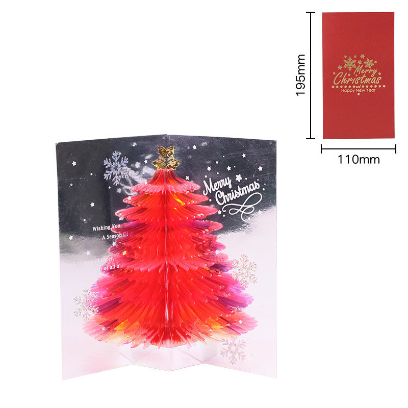 Sparkling 3d Eco-Friendly Christmas Tree Greeting Card 