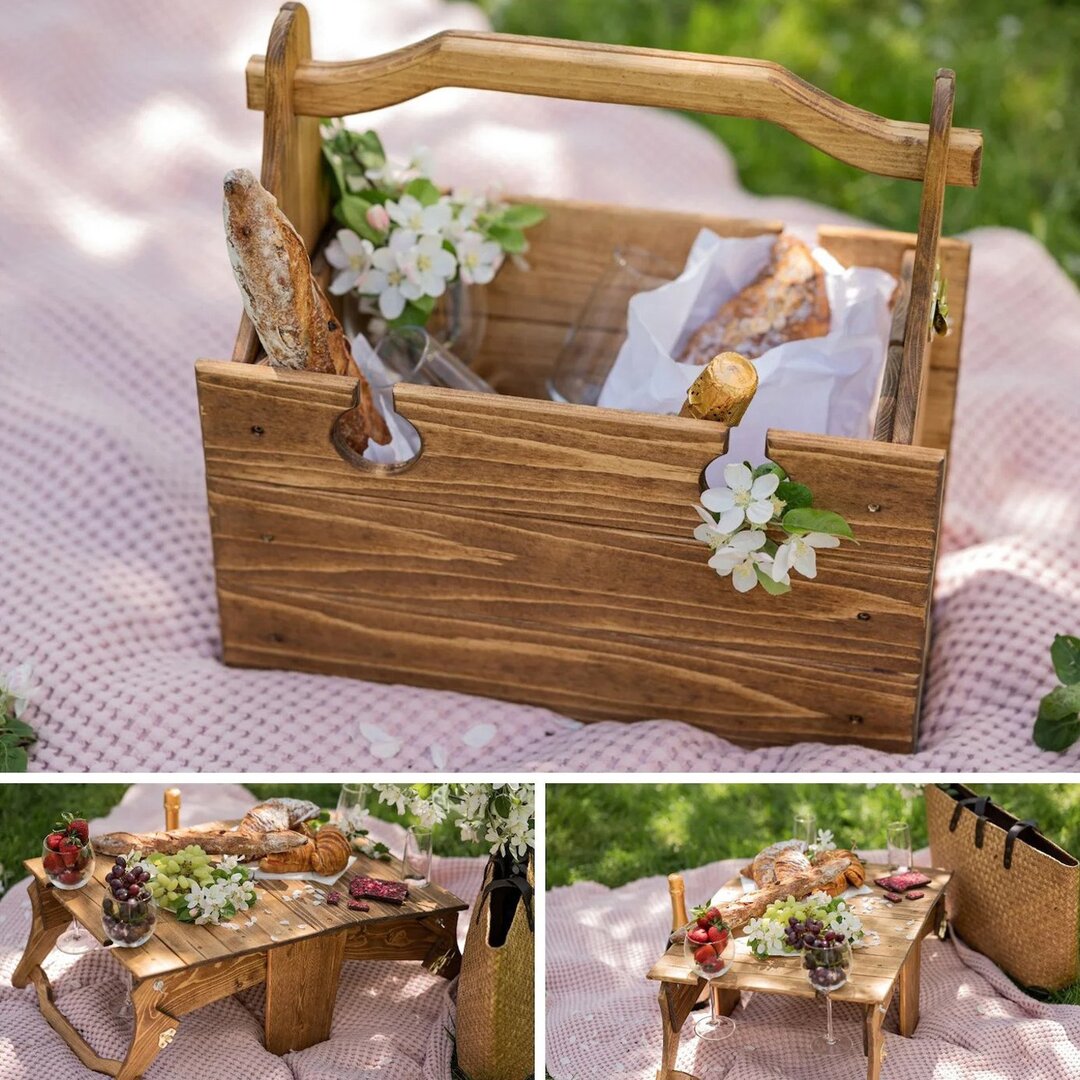 🔥Best gift🔥Folding Picnic Basket Table