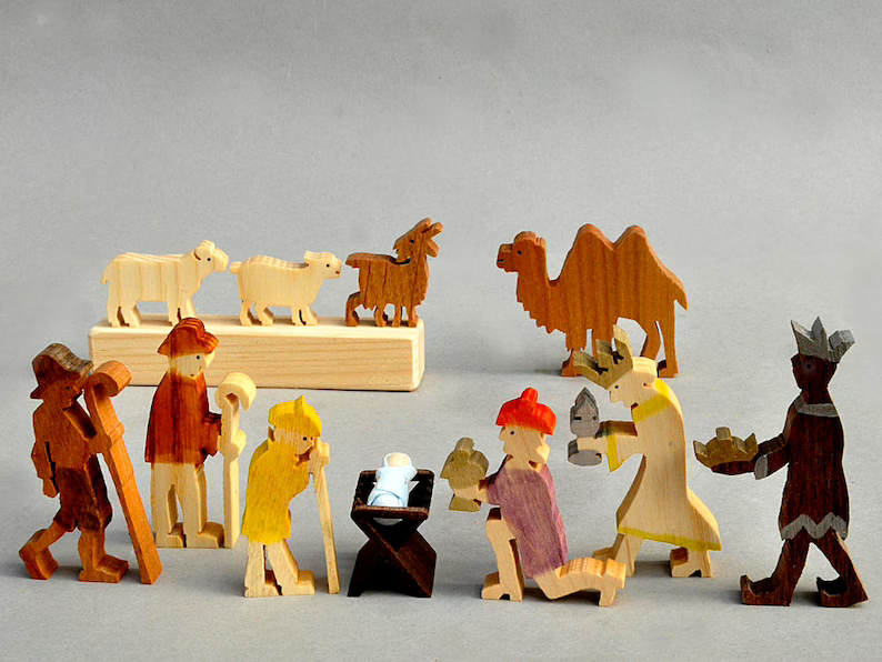 The Christmas Story Unique Nativity Set Wooden Nativity Scene