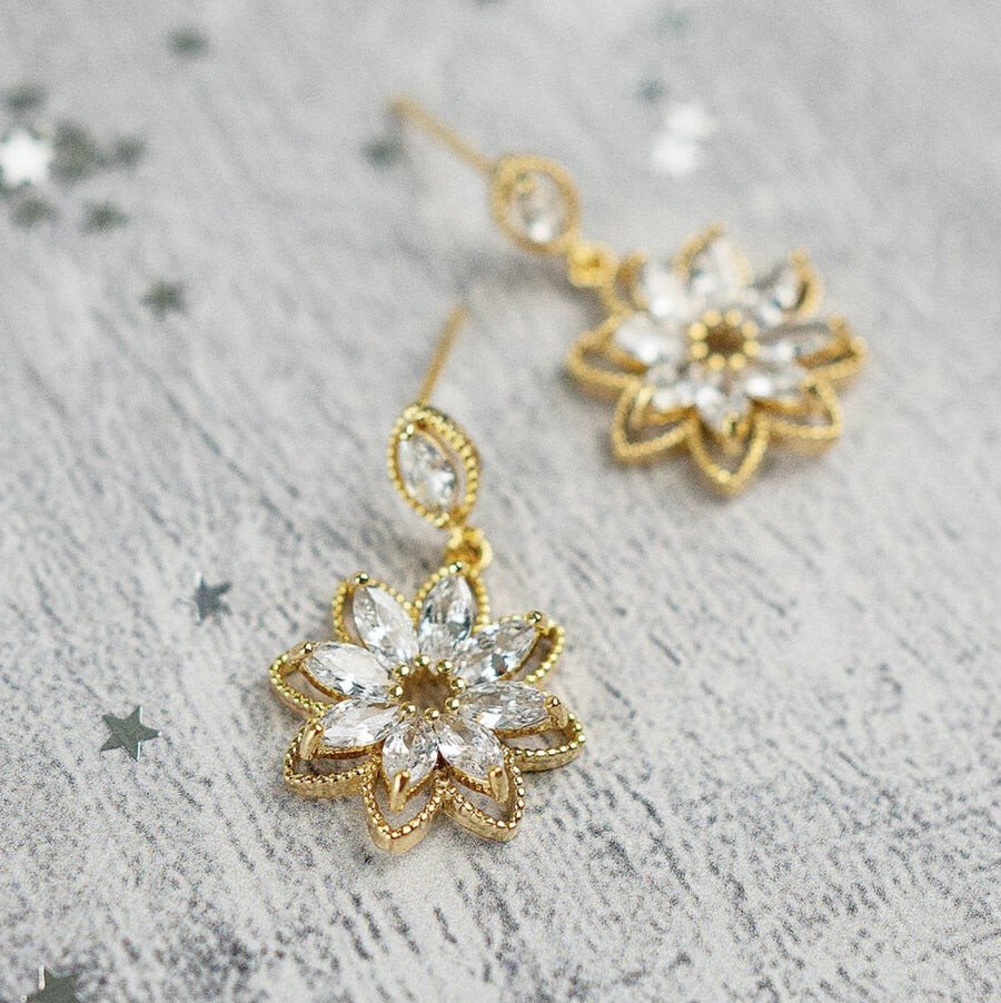 Crystal Sunflower Earrings