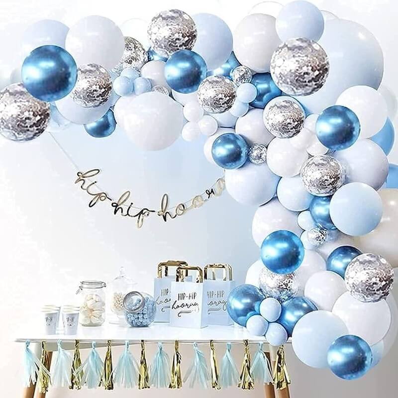 107 Pcs Blue Balloon Arch Garland Set for Birthday Wedding Baby Party Decoration Balloons