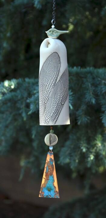 Beautiful Rustic Dragonfly Wind Chimes, Boho Handmade Garden Decor Gift